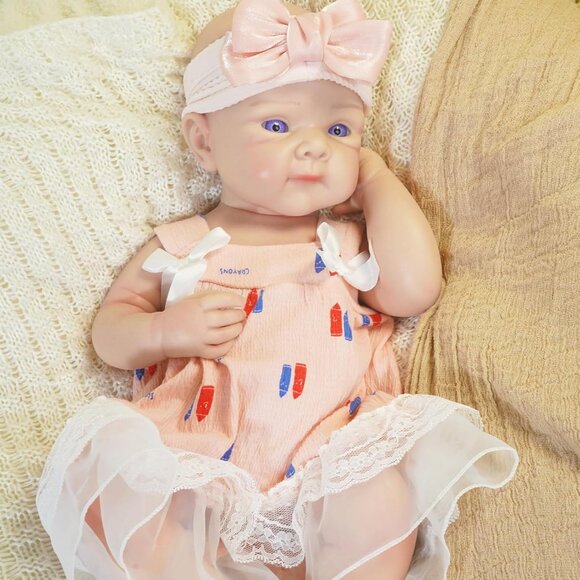 20 Inch Full Silicone Reborn Baby Dolls Non Vinyl  Ivory Realistic Dolls Girl - Picture 8 of 8
